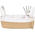 Small Storage Basket for Toilet Tank Top (White & Jute / L(13x6x4 Inch))