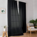 Black Sheer Curtains 96 Inches Long (Black / 42"W x 96"L (Pack of 2))