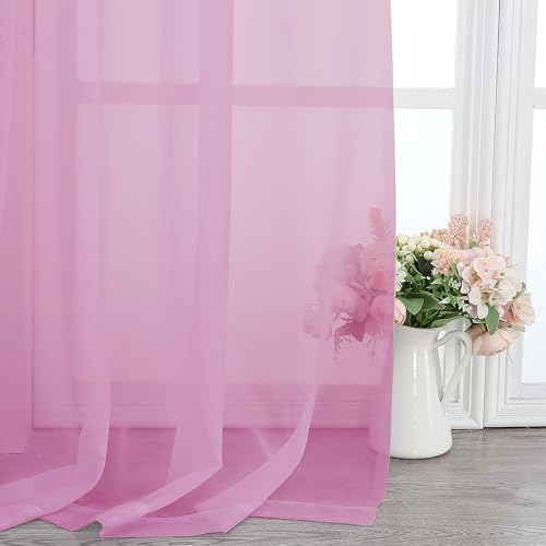 Light Pink Sheer Curtains 78 Inches Long 2 Panels Set (Light Pink / 42"W x 78"L (Pack of 2))