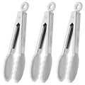 Mini Tongs with Silicone Tips 7 (7-Inch / White)