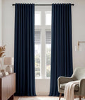 Extra Long Blackout Curtains 108 inches Long for Bedroom (Navy Blue / 52"W x 108"L (Pack of 2))