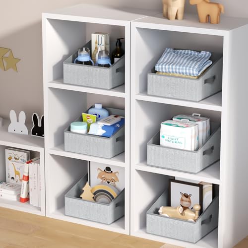 Closet Storage Bins (Blended Gray / 6 Bins 11.4"x11.4"x7.8")