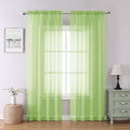 Lime Sheer Curtains 84 Inches Long 2 Panels (Lime / 42"W x 84"L (Pack of 2))