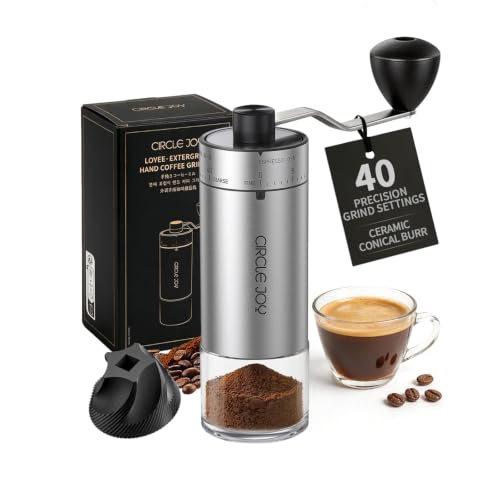 Manual Coffee Grinder with 40 External Adjustable Settings