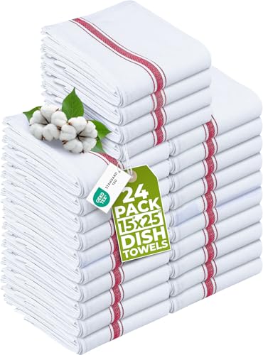Red Dish Towels [24 Pack (Red)