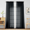 Halloween Black Sheer Curtains for Window 96 Inches Long 2 Panels Set (42"W x 96"L (Pack of 2) / Black)