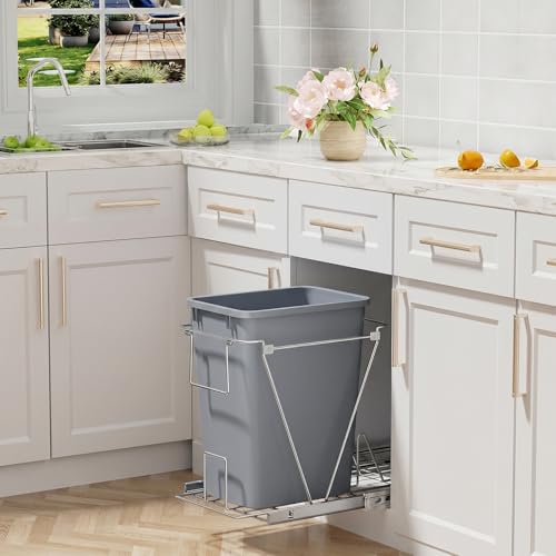 Lightweight and Durable Slim Trash Can (Grey / 2PACK)