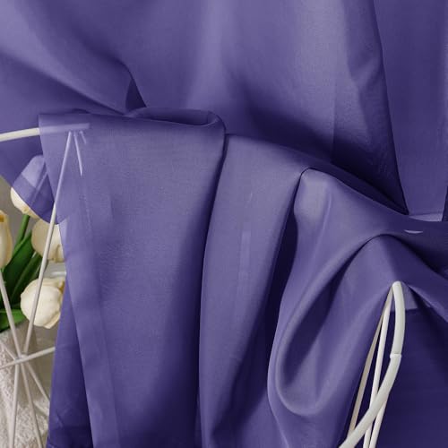Purple Sheer Curtains 72 Inch Length 2 Panels Set (42"W x 72"L (Pack of 2) / Purple)
