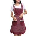 Princess Apron for Women with Pockets (Red)