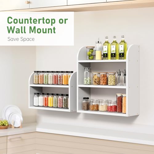 3 Tier Bamboo Spice Rack (White / 3 Tier)