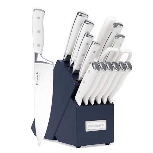 15 Piece Knife Set with Block (Navy/White)