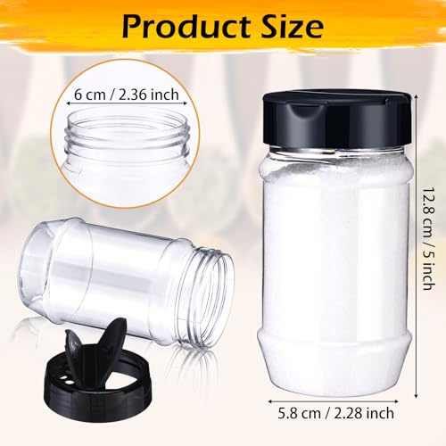 12.2 oz 30 Pack Plastic Spice Jars with Shaker Lids Clear Seasoning Containers Spice Bottles for Kitchen Storing Herbs Seasoning Powders (12.2 oz / Oval Shape)