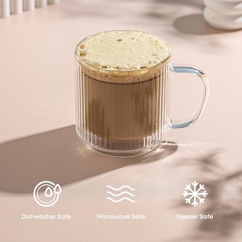 Haven Stackable Fluted Glass Mugs (Fluted Mugs)