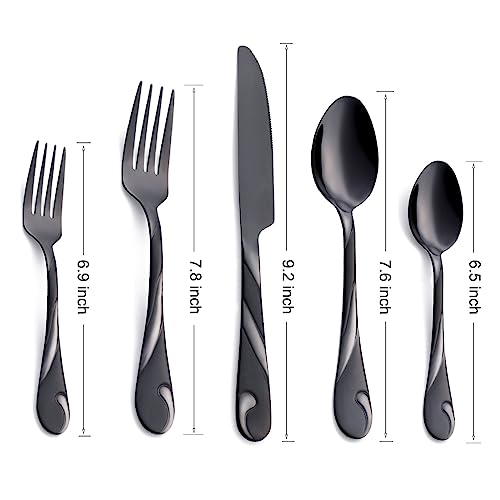 Black Silverware Set for 8 (Black / 40-Piece)