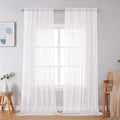 Sheer White Curtains 108 Inches Long (White / 59"W x 108"L (Pack of 2))