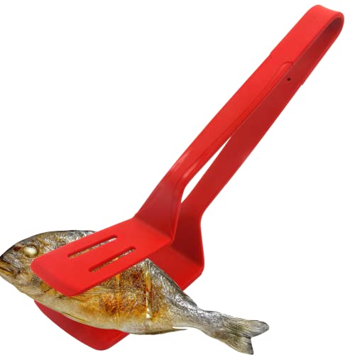 Silicone Cooking Tongs 11" Stainless Steel (1 Pack Red)