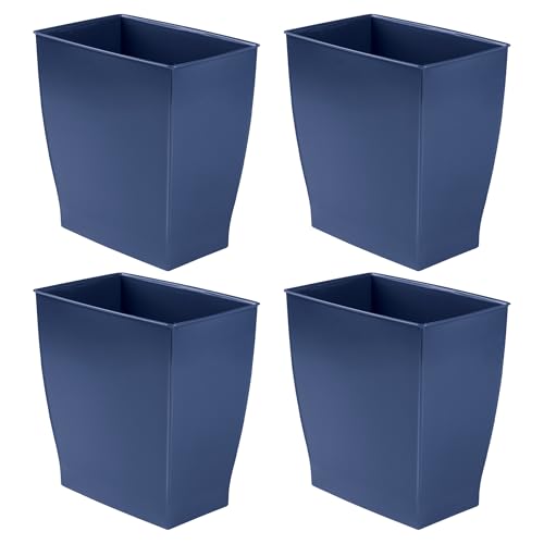Small Plastic Bathroom Trash Can (Navy Blue / Pack of 4)