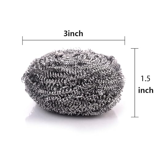 6 Pack Stainless Steel Wool Scrubber (Scouring Pad)