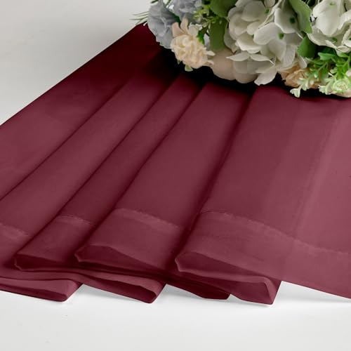 Burgundy Sheer Valance for Windows (Burgundy / 42"W x 12"L (Pack of 2))