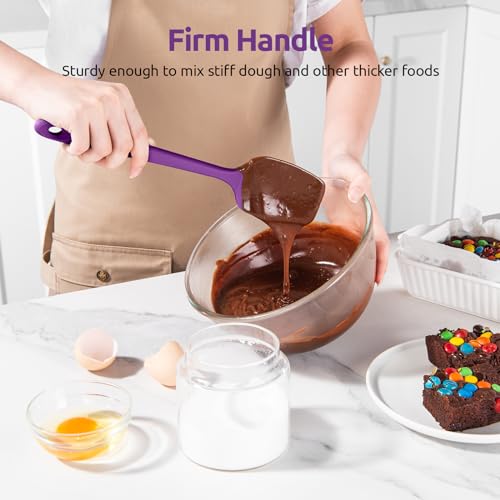 Silicone Spoon Spatula Set of 3 (Purple)