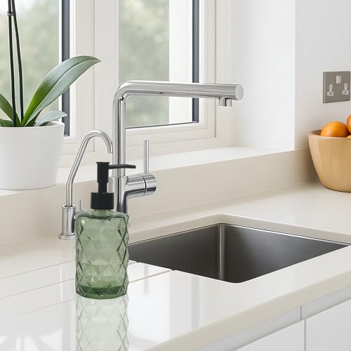 12Oz Green Glass Soap Dispenser with Plastic Pump (Green Diamond)