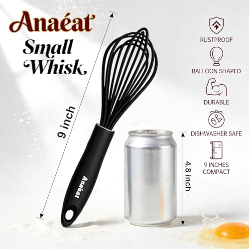 9" Silicone Balloon Whisk (9 inch / 1 Pc Black)