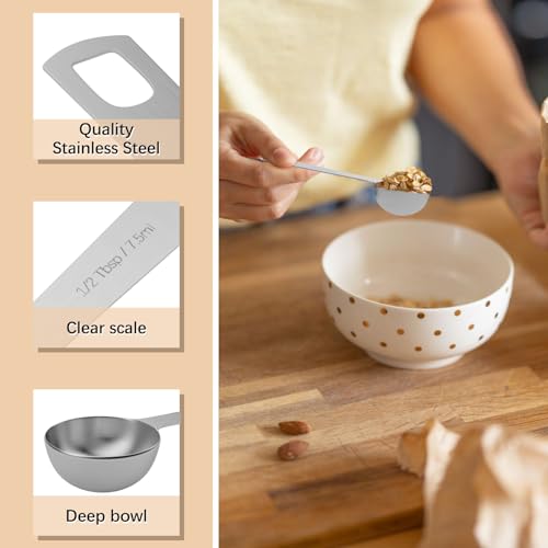 2PCS 1/2Tbsp(1.5tsp, 7.5ml) Measuring Spoon, Stainless Steel Teaspoon (1/2tbsp)