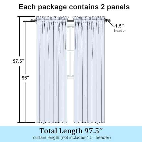 Hunter Green Sheer Curtains 96 Inches Long 2 Panels (Hunter Green / 42"W x 96"L (Pack of 2))