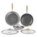 Nonstick Frying Pan Set (Gold-Lid)