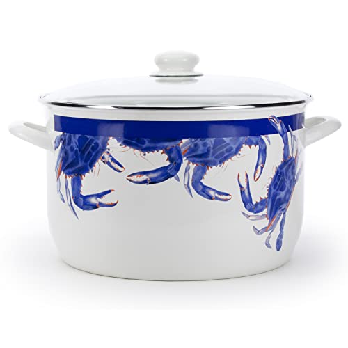 Enamelware Soup or Stock Pot (Blue Crab)