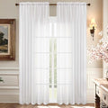 White Sheer Curtains 90 Inches Long (59"W x 90"L (Pack of 2) / White)