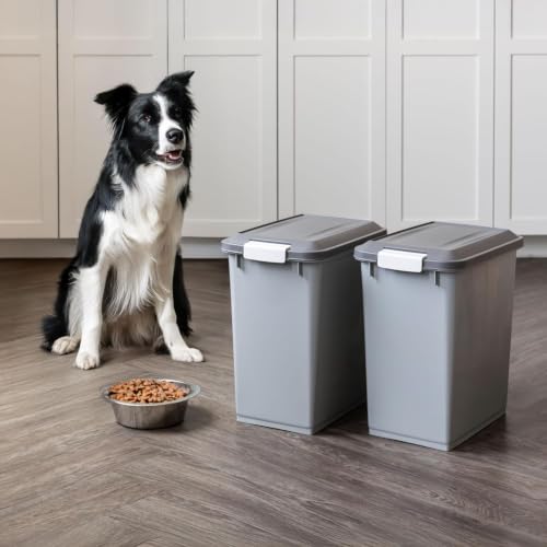 Dog Food Storage Container (30 lbs - 2 Pack / Dark Gray)