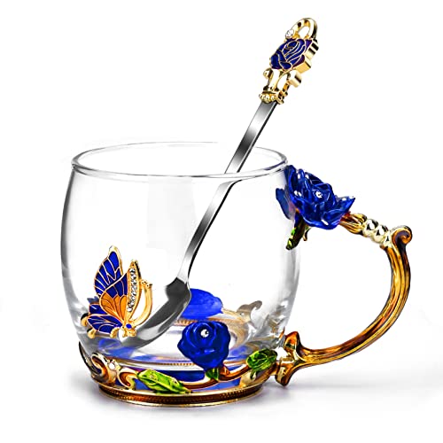 Unique Gifts for Women Mom Coffee Mugs Gifts for Women Birthday Unique Blue Tea Cup Gifts for Women Who Have Everything Womens Gifts for Christmas (Blue)