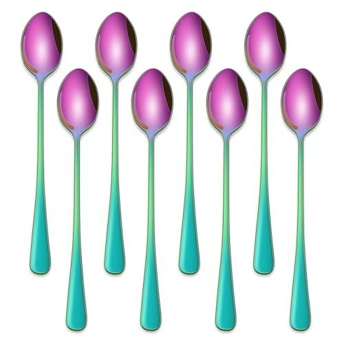 7.5 Inches Rainbow Stainless Steel Ice Tea Spoon (Rainbow / 7.5 Inch)