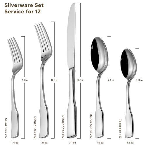 Kate 65 Piece Silverware With Utensil (Silver / 65 pieces for 12)