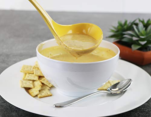 Melamine Soup Ladle Kitchen Utensil (10.5 inch Long, 6pc Set / Lemon)