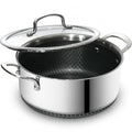 Nonstick 5 QT Saucepan with Glass Lid (Silver)