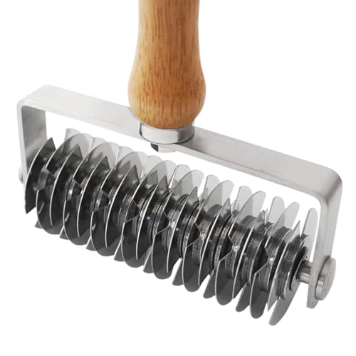 Stainless Steel Pastry Lattice Roller Cutter with Wood Handle