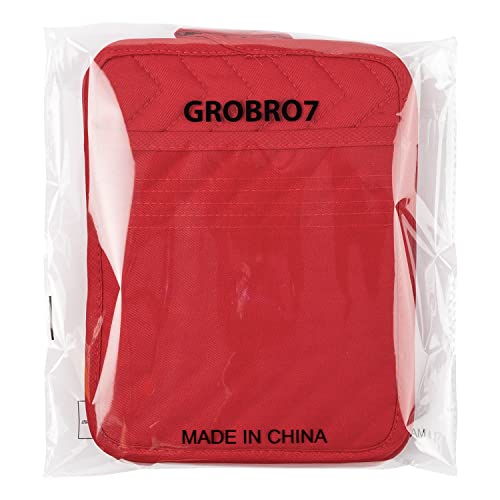5Pack Pocket Pot Holders Cotton Heat Resistant Potholder Multipurpose Hot Pads Machine Washable Oven Mitts Potholders Bulk for Daily Kitchen Baking and Cooking 7 x 9 Inch Red (Red)