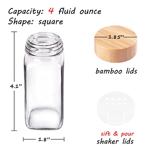 24 Pack Empty Glass Spice Jars with Labels
