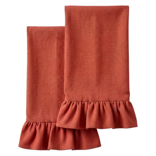 Rust Red Kitchen Towels Set of 2 (Rust Red / Retro)