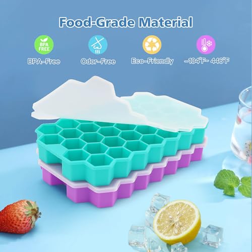 Ice Cube Trays for Freezer (Cyan&Purple)