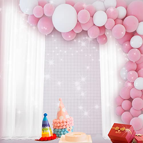 Extra Long White Sheer Curtains 120 Inches Long 2 Panels (White / 42"W x 120"L (Pack of 2))