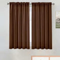 Basic Rod Pocket Sheer Voile Window Curtain Panels Brown 1 Pair 2 Panels 42 Width 45 Inch Long for Kitchen Bedroom Children Living Room Yard（Brown (Brown / 42"W x 45"L (Pack of 2))