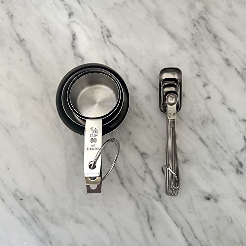 Stainless Steel Measuring Cup (10 Piece Cup and Spoon Set / Silver)