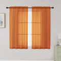 Orange Sheer Curtains for Bedroom Living Room 45 Inch Length 2 Panels (Orange / 42"W x 45"L (Pack of 2))