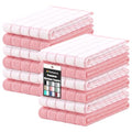 Large Premium Cotton Kitchen Towels 16"x 28" (Pink / 16" X 28" - 12 Pack)