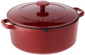 Chef's Classic Enameled Cast Iron Dutch Oven with Lid (Round Casserole / Cardinal Red / 7-Quart)