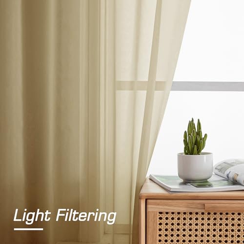 Gold Sheer Curtains (Gold / 42"W x 63"L (Pack of 2))