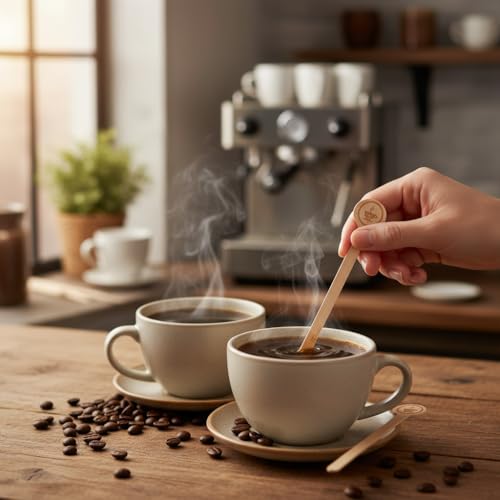 Coffee Stirrers Stir Sticks Wooden Beverage Mixer with Round Ends